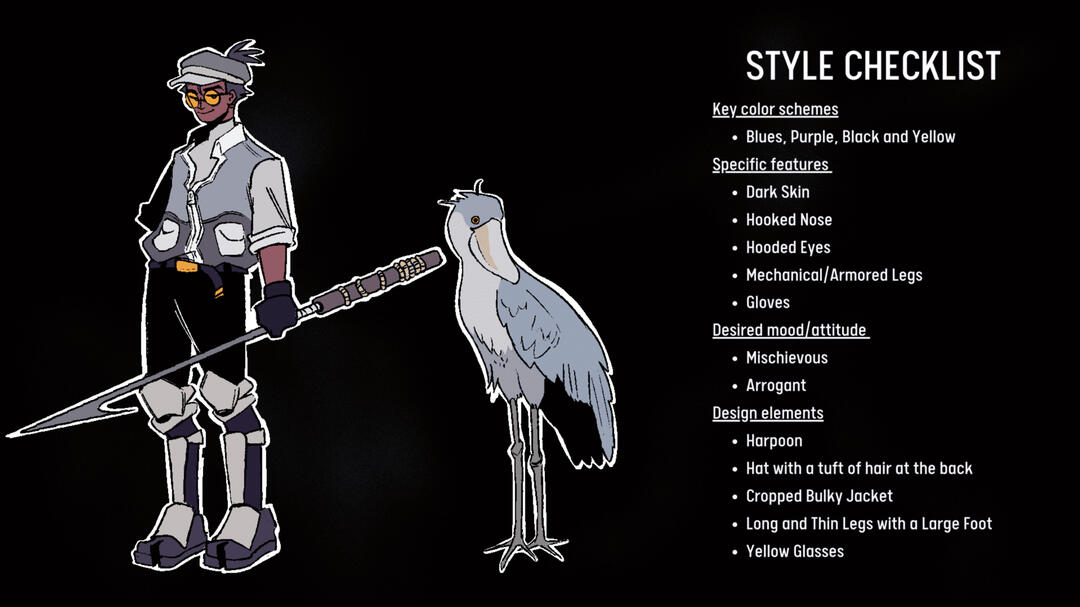 Character based on Shoebill Stork (Design Checklist)